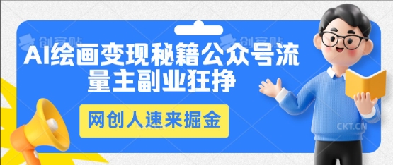 AI绘画变现秘籍:公众号流量主副业狂挣,网创人速来掘金-轻创终点站